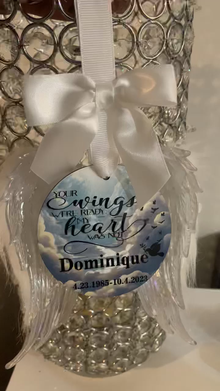 Custom Winged Memorial Ornament
